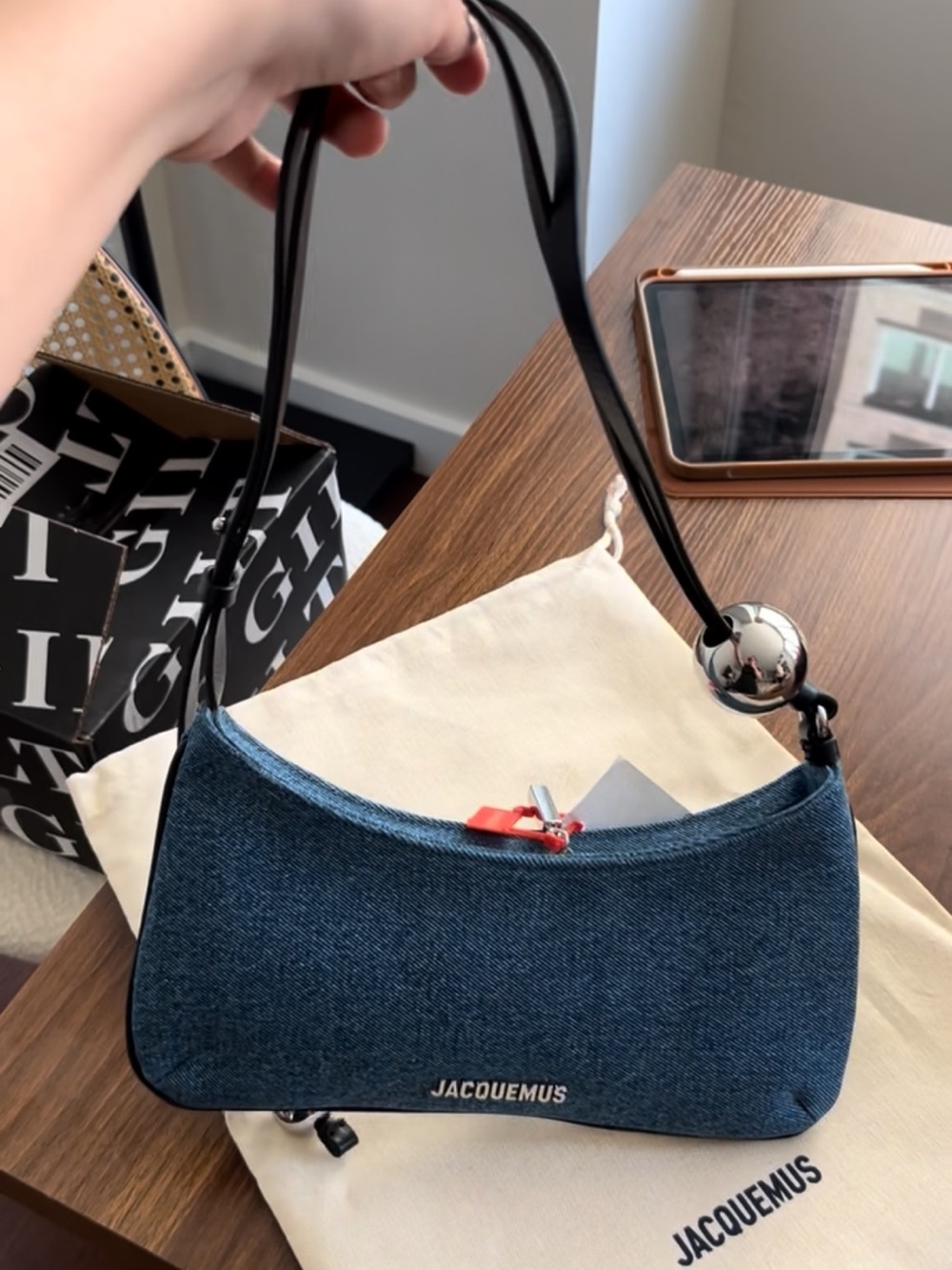 Jacquemus Denim Blue Crescent Shoulder Bag - Picture 5 of 7